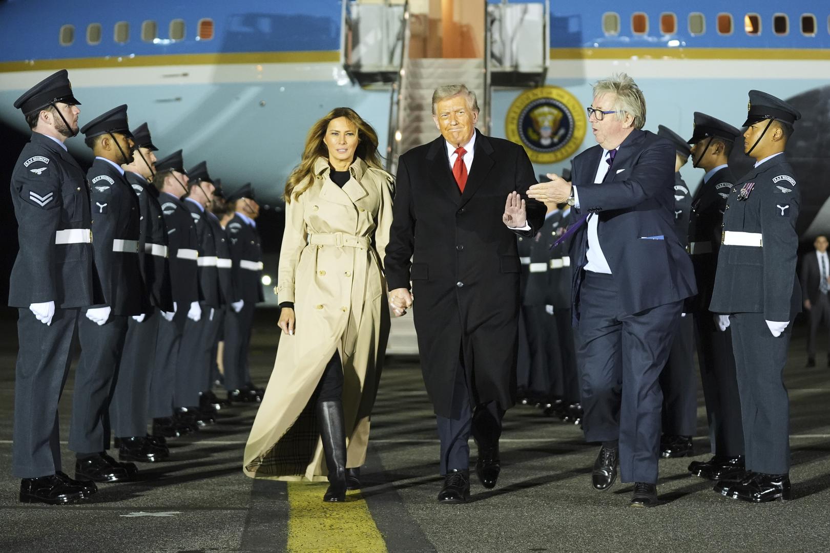 Trump arrives in the United Kingdom for a two