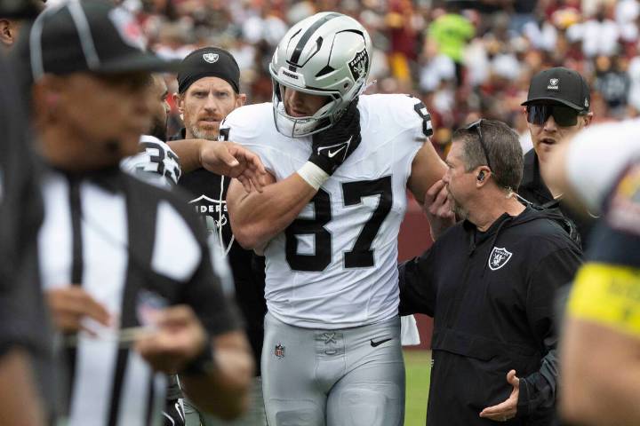Raiders’ Michael Mayer ruled out of Bears game with concussion