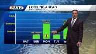 Saturday is dry then rain chances return Sunday into Monday