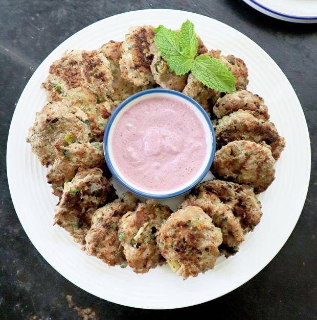 Recipe: Colorful sumac sauce levels up turkey and zucchini meatballs