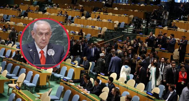 Numerosas delegaciones abandonaron la Asamblea de la ONU cuando intervino Benjamín Netanyahu