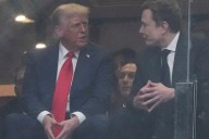 Trump and Musk shake hands during Charlie Kirk's memorial in Arizona