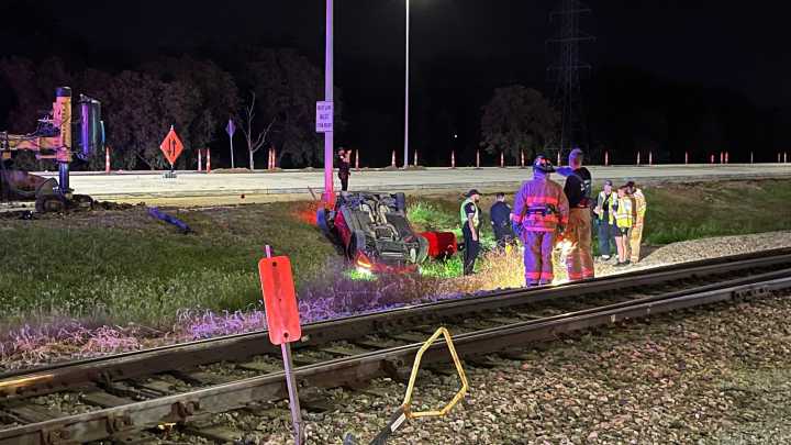 Vehicle lands on roof after crash in south Lincoln