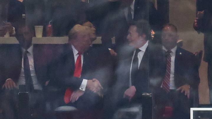 Musk and Trump shake hands at Kirk memorial, months after rift