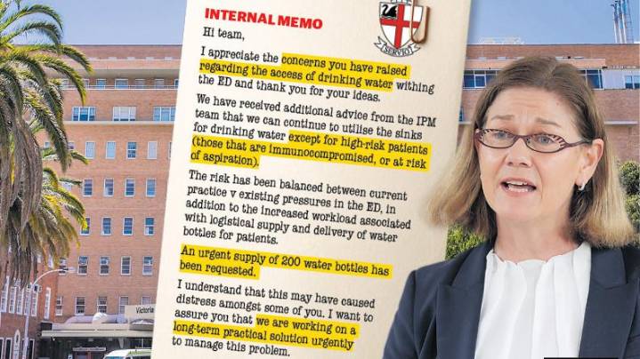 Leaked Royal Perth Hospital email warns nurses to give some patients bottled water amid Legionella concerns