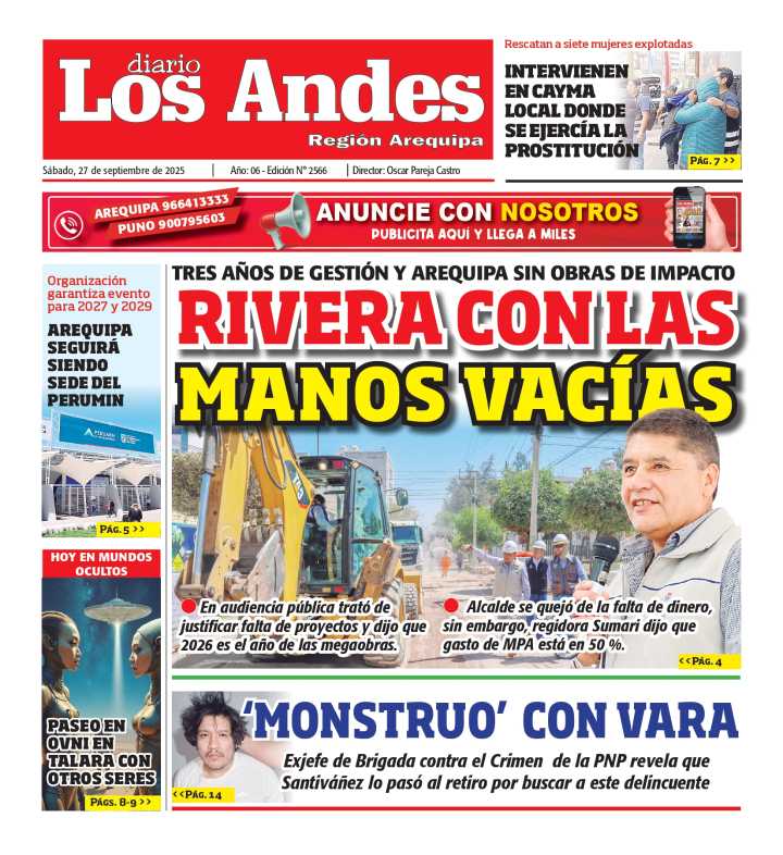 AREQUIPA: Diario Los Andes 27/09/2025