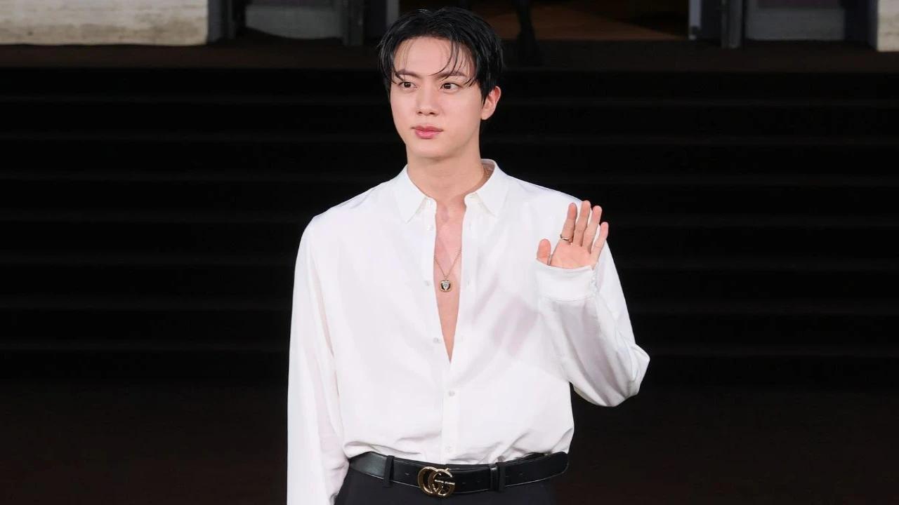 BTS’ Jin turns into dazzling Prince Eric at Milan Fashion Week, hilariously buttons up ...