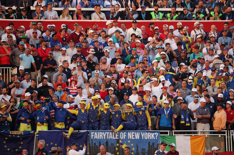 Golf-Extra security, snarling traffic at Ryder Cup as fans await Trump