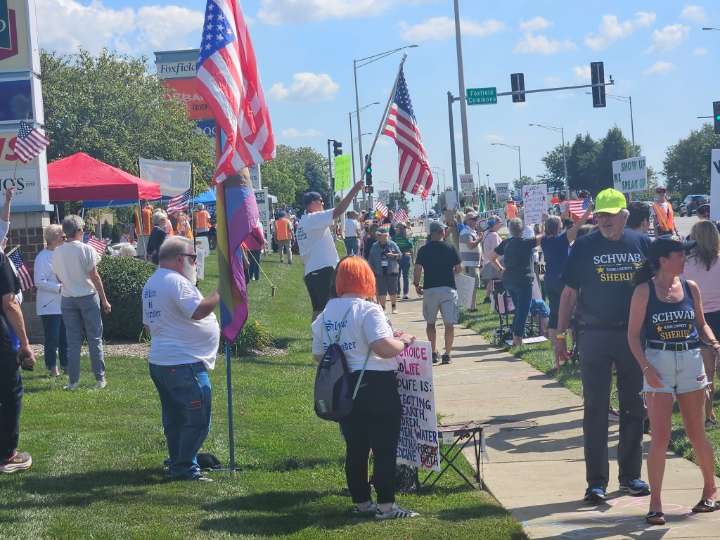 Labor Day rally in St. Charles protests Trump policies
