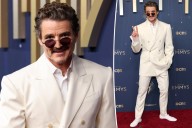 Pedro Pascal hits Emmys 2025 red carpet in white Céline suit