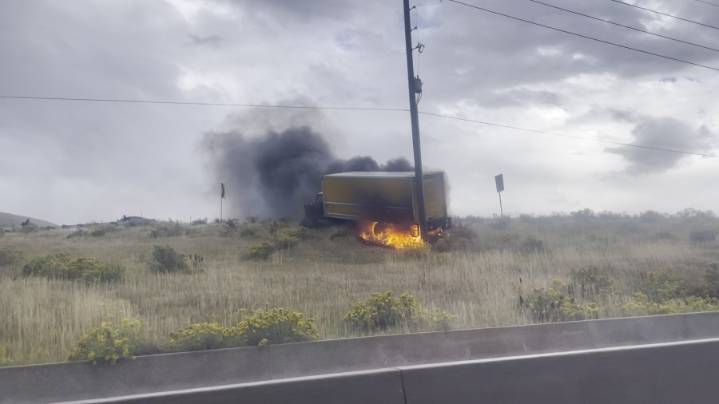 Box truck fire closes I-70 east ramp to C