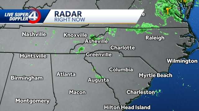 South Carolina: Spotty showers overnight