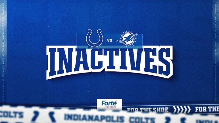 Colts announce 7 inactive players for Week 1 game vs. Miami Dolphins