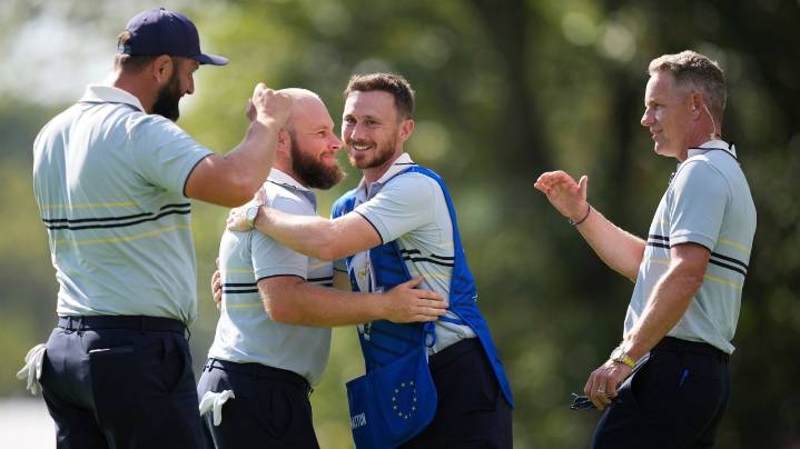Rahm and Hatton take down US power pair as Ryder Cup's main event turns into a big win for Europe