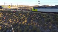Descarrila un tren de mercancías en Zaragoza y deja herido grave al maquinista