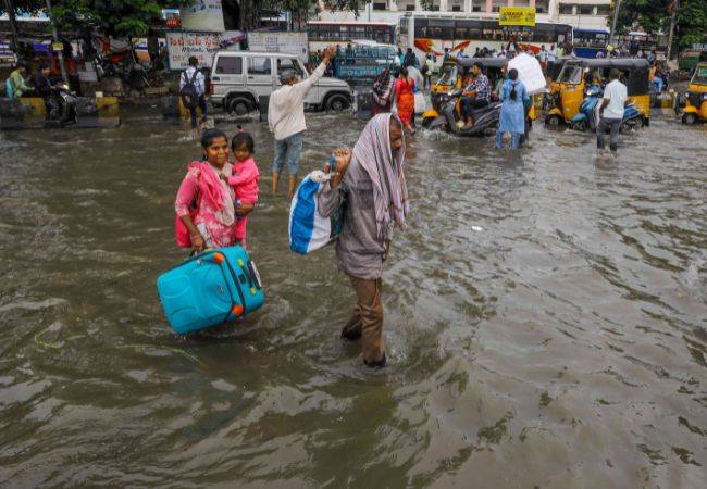 About 1,500 people shifted to relief camps in Hyderabad following...