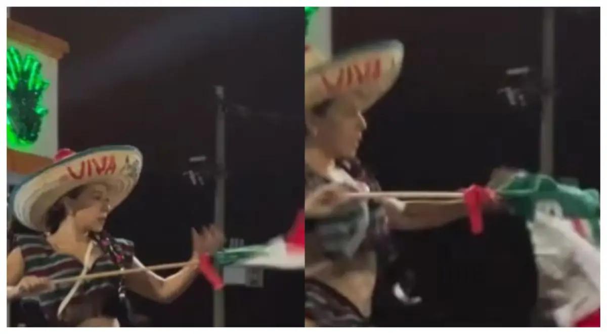 Indignación en Reforma, Chiapas, por bailarina con poca ropa y bandera mexicana en el Grito de Independencia