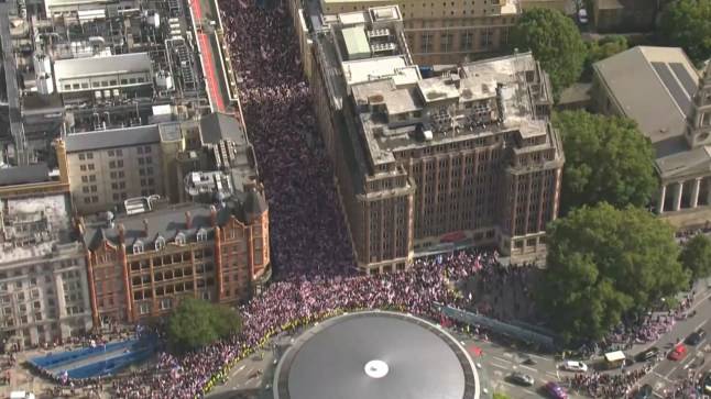 UK’s biggest cinema screen forced to close as Tommy Robinson supporters march through London