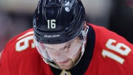 Panthers captain Aleksander Barkov (leg) needs help leaving ice