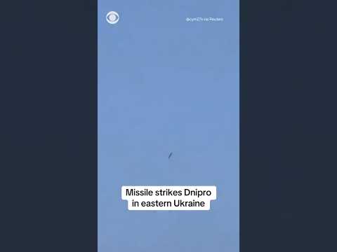 Video shows moment missile flies through air before hitting target in Ukraine #shorts