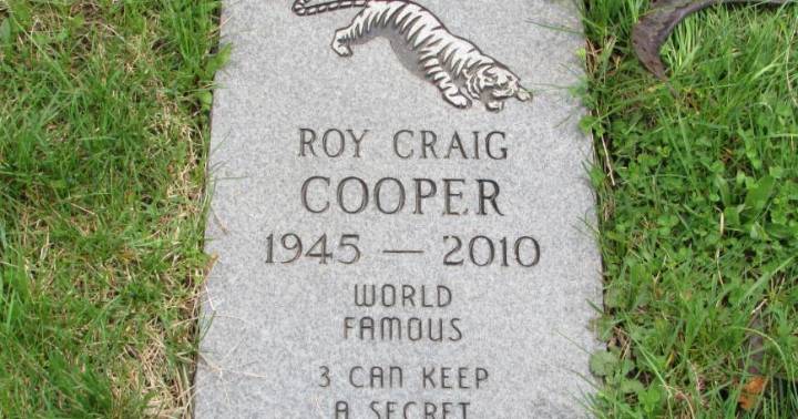 Tiger-keeping tattooist Roy Boy Cooper's headstone returned