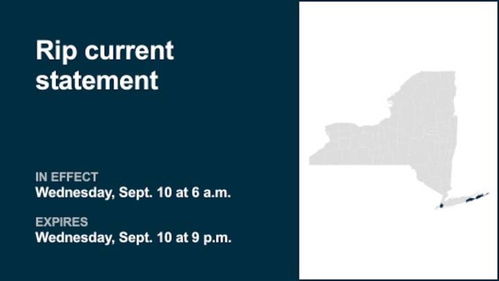 NY weather: Rip current statement in place for Brooklyn and Suffolk County until Wednesday night