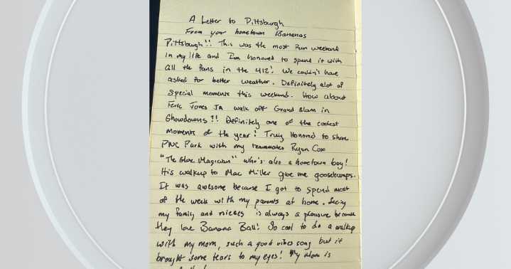 Savannah Bananas' Pittsburgh natives pen heartfelt thank you letter to their hometown