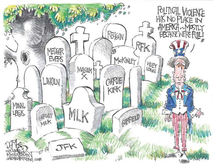 5 provocatively pitched cartoons about political violence
