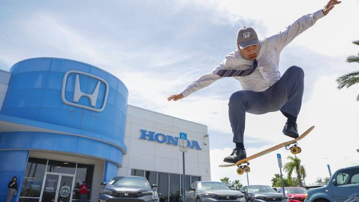 The skateboarding car salesman who became a viral inspiration