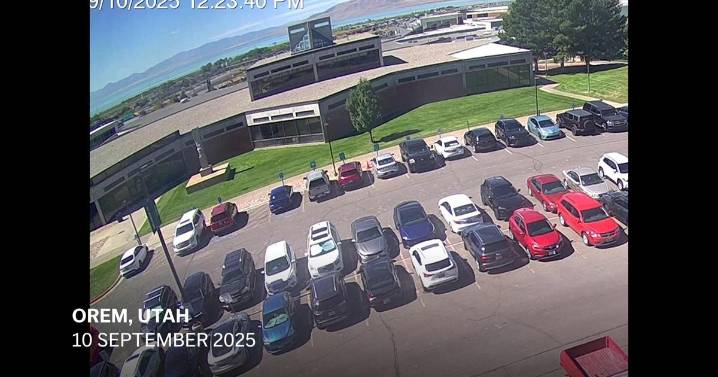 Newly released CCTV footage shows suspect climbing down off roof after Charlie Kirk shooting