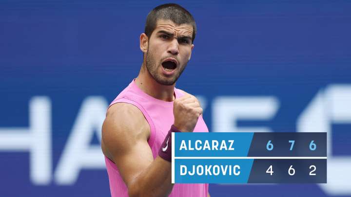 Alcaraz sigue sin rival: rinde a Djokovic y ya está en la final del US Open