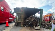 Así Terminó un Camión que Transportaba Fierro por Accidente en Carretera de Puebla