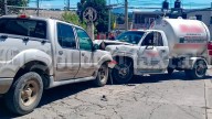 Conductor de pipa vive momentos de angustia al quedarse sin frenos, en Acuitlapilco