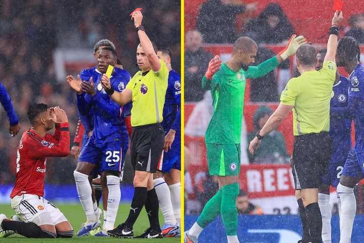 Why is Casemiro suspended for Manchester United this weekend and when can Robert Sanchez feature for Chelsea?