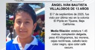 Se busca a Ángel Iván Bautista Villalobos de 13 años