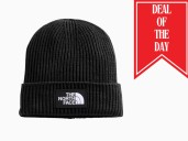 The North Face TNF Logo Box Cuffed Beanie on sale for $18, was $30