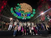 Clara Brugada enciende alumbrado patrio con mensaje de solidaridad