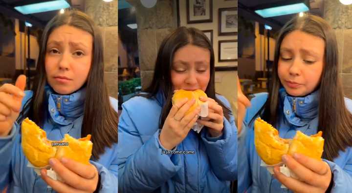Chilena degusta por primera vez el pan con chicharrón y lo declara superior a la marraqueta: "¿Cómo un pan con palta le va a ganar?"
