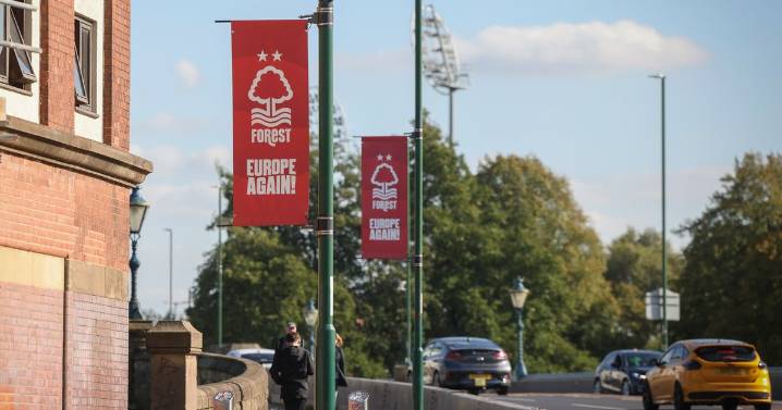 Nottingham Forest banners appear on Trent Bridge ahead of Reds' first European home game in 30 years