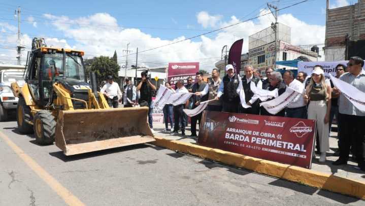 Inician edificación de barda perimetral en la Central de Abasto, Puebla