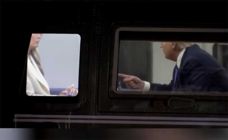 Trump caught on video pointing finger at Melania in heated conversation
