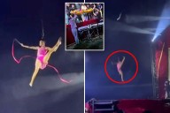 Video shows acrobat plummeting to the ground during failed circus stunt