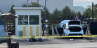 Suspect in custody after driver rams car into FBI building gate in Pittsburgh