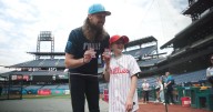 Phillies Matt Strahm, Brandon Marsh meet and sign merch for 8