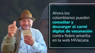 Ahora los colombianos pueden consultar y descargar el carné digital de vacunación contra fiebre amarilla en la web ‘MiVacuna’