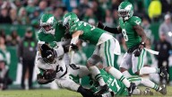 Eagles’ Tank Bigsby shares NSFW reaction to Saquon Barkley’s backward hurdle