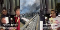 Vecinos de la Unidad Ermita Zaragoza reparten café y pan a familias de victimas tras explosión de pipa de gas en Iztapalapa