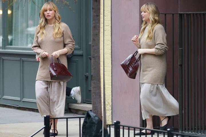 Jennifer Lawrence’s Midi Skirt and Ballet Flats Are Perfect for Fall