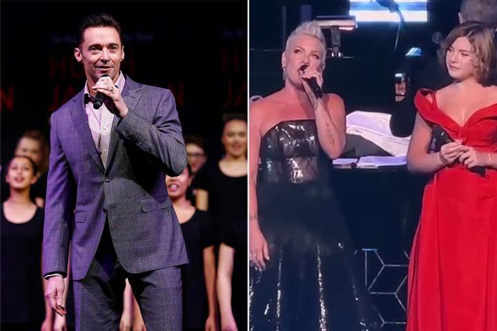 Hugh Jackman Brings Pink, Daughter Willow Out for N.Y.C. Concert: Watch