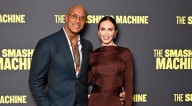 Emily Blunt Looks So Chic in $22 Polka-Dotted Tights to ‘Smashing Machine’ London Premiere with Dwayne Johnson | Ava Raine, Benny Safdie, Dwayne Johnson, Emily Blunt, Shopping, Simone Johnson, The Sma